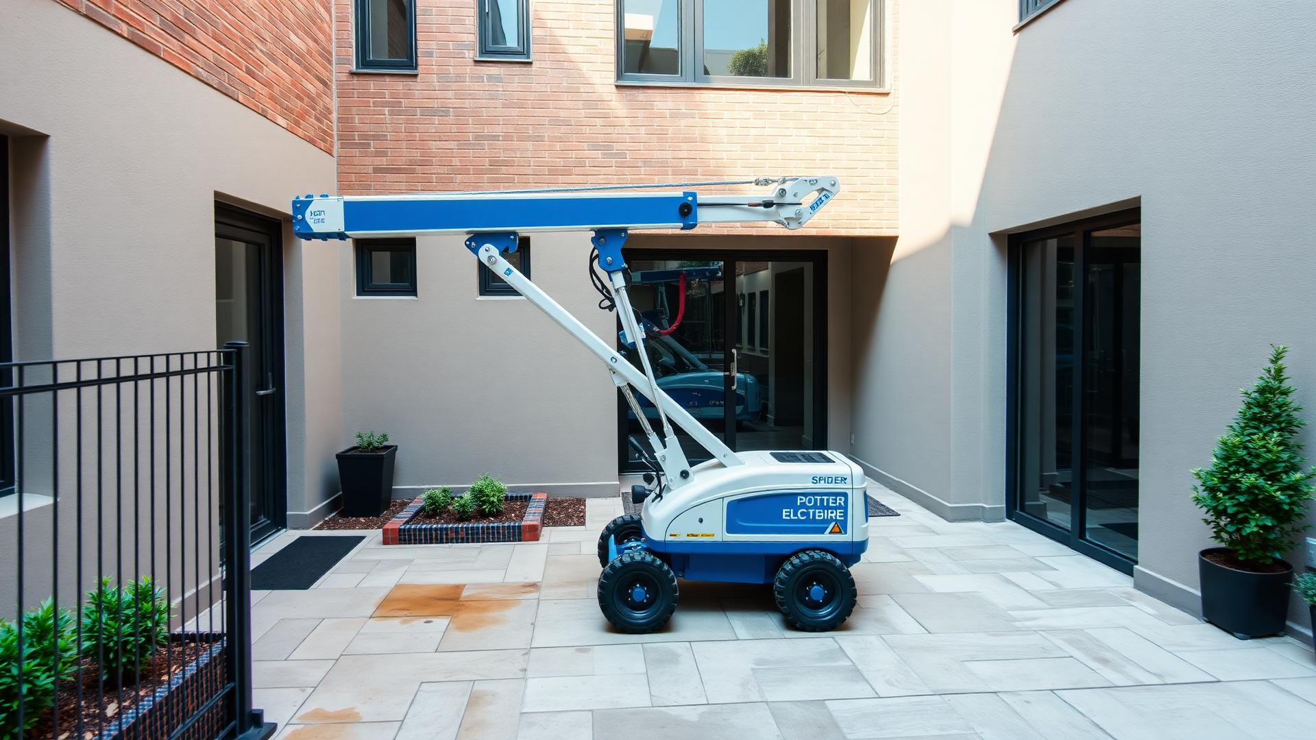 Blue crane lifting a load on a Sydney construction site